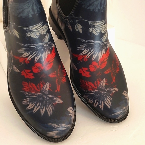 Joules Womens Rockingham Navy Flower Rain Garden Boots Waterproof Chelsea Size 6 - Picture 6 of 10